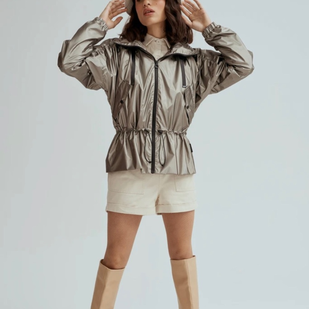 Noize Mika glazed shiny windbreaker jacket size M